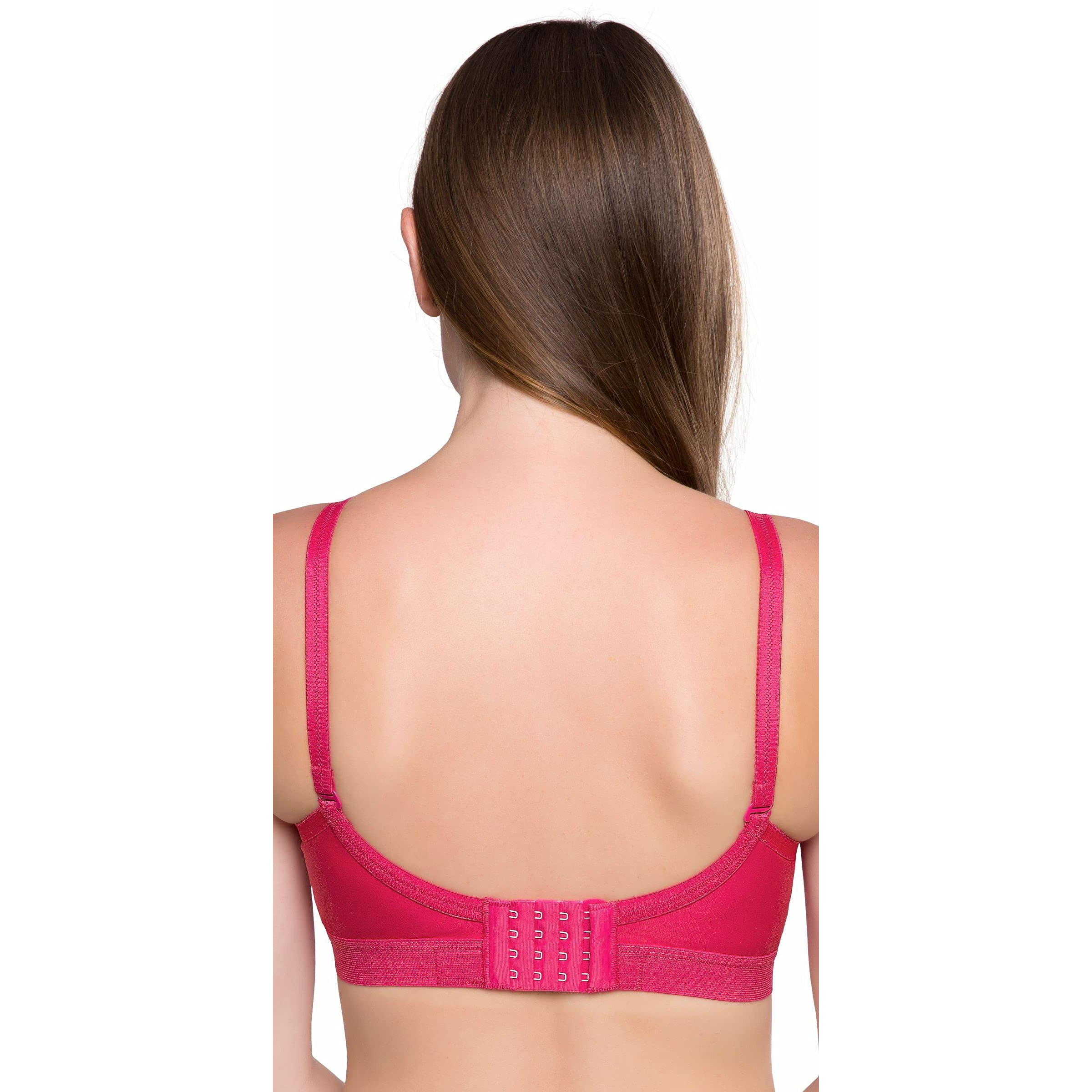 Trylo Women's Non-Wired Bra (Krutika Plain_Rasberry_36F)