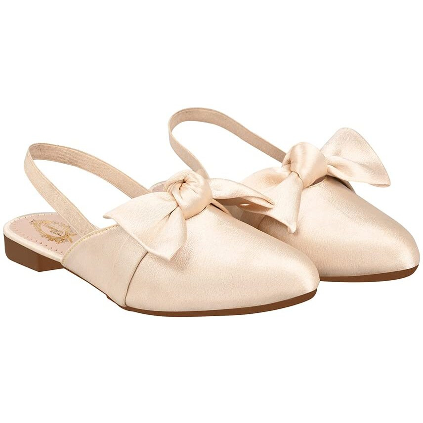 Shoetopia Women & Girls Stylish Decor Bow Cream Fashion Sandal Mules/Dn-401/Cream/Eu38