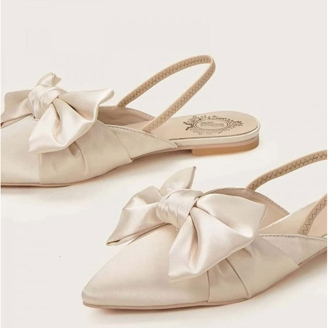 Shoetopia Women & Girls Stylish Decor Bow Cream Fashion Sandal Mules/Dn-401/Cream/Eu38