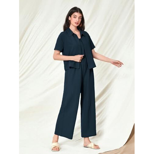 Toplot Jumpsuit For Women || Coordset For Women || Co Ord Western (Jump-Suit-5225-Teal-L)