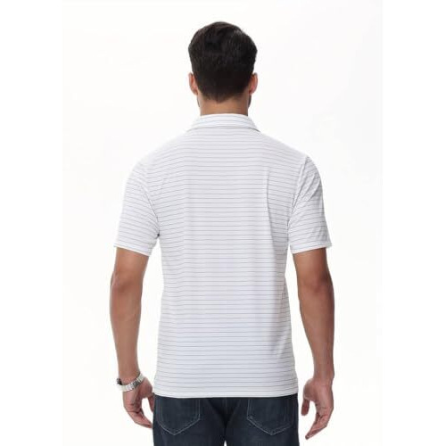 Toplot Men Regular Fit T-Shirt || T-Shirt For Men || Polo T Shirt (Lining-Polo-5238-White-M)
