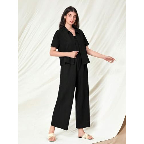 Toplot Jumpsuit For Women || Coordset For Women || Co Ord Western (Jump-Suit-5225-Black-S)