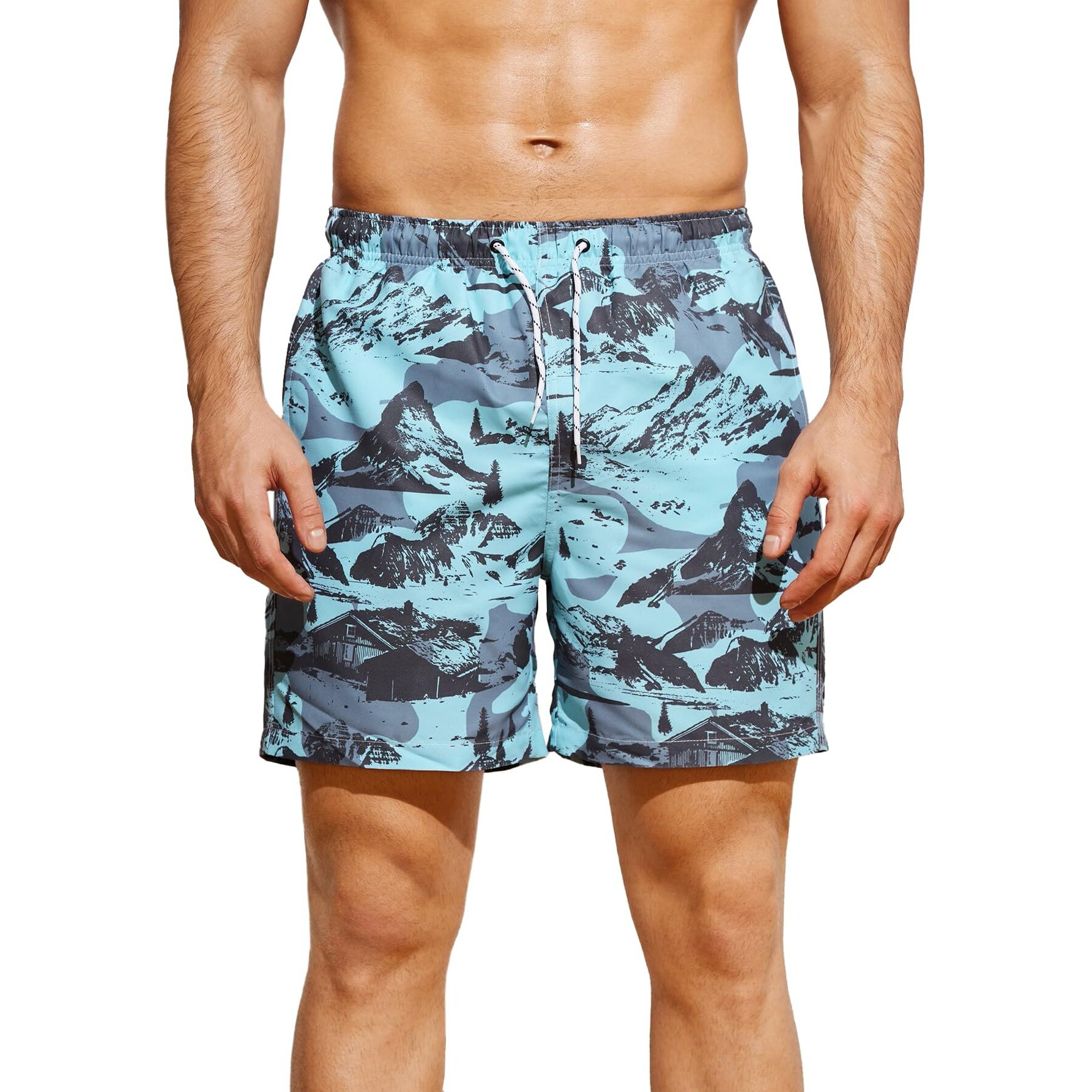Toplot Regular Fit Printed Boxer Shorts For Men (Shorts-5131-Mountain-M) Turquoise
