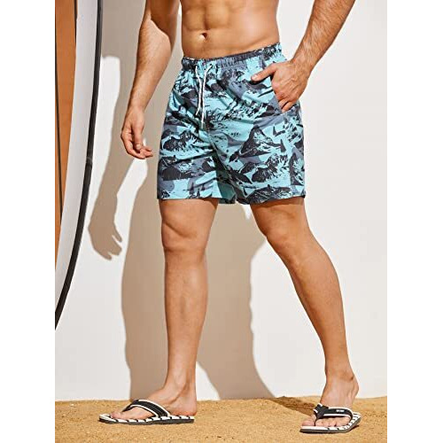 Toplot Regular Fit Printed Boxer Shorts For Men (Shorts-5131-Mountain-M) Turquoise