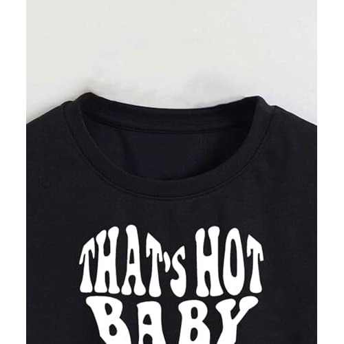 Toplot Text Printed Round Neck Crop Top For Women (Baby-Crop-Top-5200-Black-Xl)