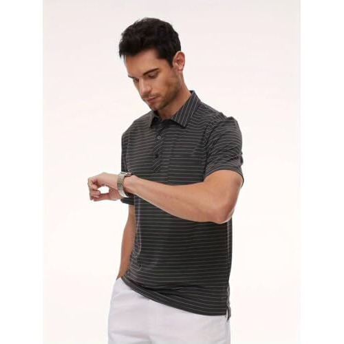 Toplot Men Regular Fit T-Shirt || T-Shirt For Men || Polo T Shirt (Lining-Polo-5238-Black-L)