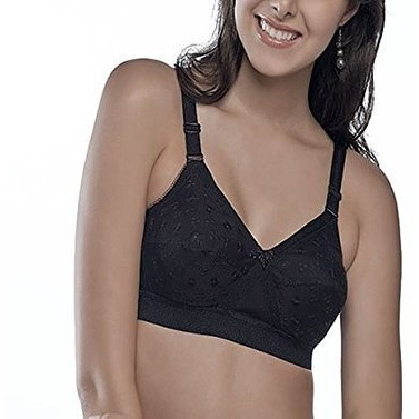 Trylo Women's Non-Wired Bra (Krutikachikan-137_Black_38E)