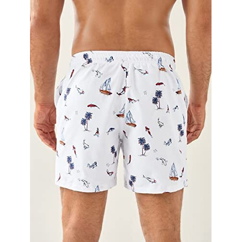 Toplot Regular Fit Printed Boxer Shorts For Men (Tree-Shorts-5130-White-Xxl)