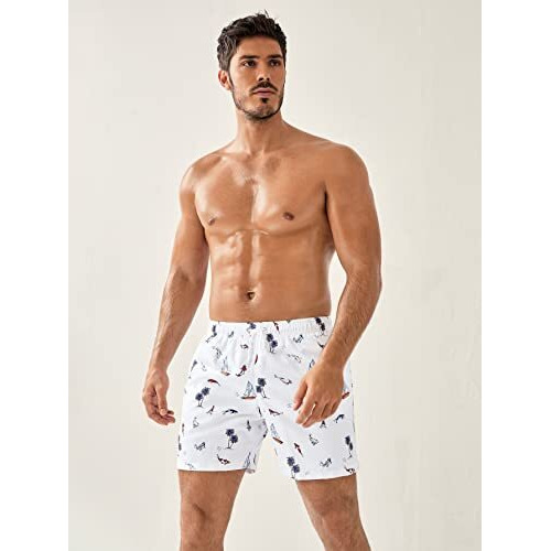Toplot Regular Fit Printed Boxer Shorts For Men (Tree-Shorts-5130-White-Xxl)