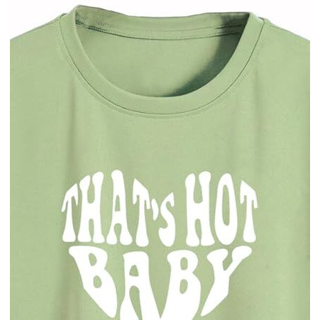 Toplot Text Printed Round Neck Crop Top For Women (Baby-Crop-Top-5200-Pista-L)