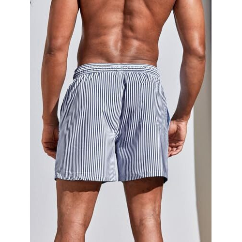 Toplot Regular Fit Stripe Printed Boxer Shorts For Men (Lining-Shorts-5129-Navy-Xl)