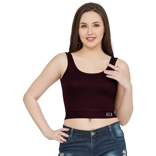 Trylo Tank Crop Top - Wine - M