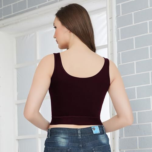 Trylo Tank Crop Top - Wine - M