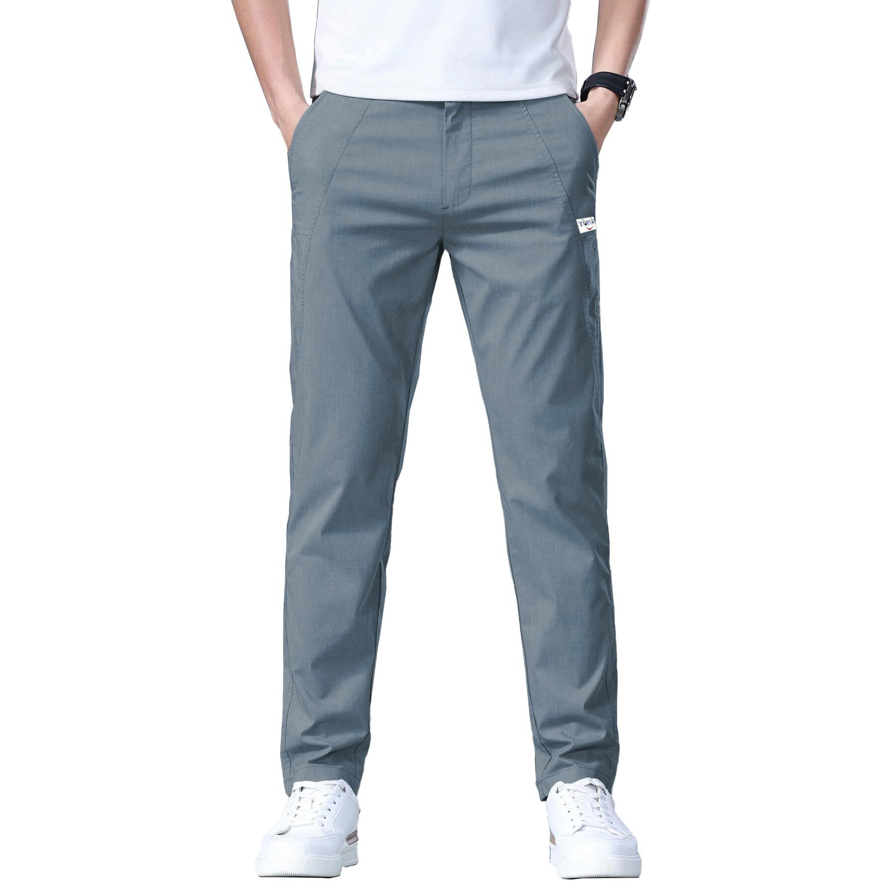 Toplot Men's Regular Casual Trouser (Pant-5188-Silver-34)