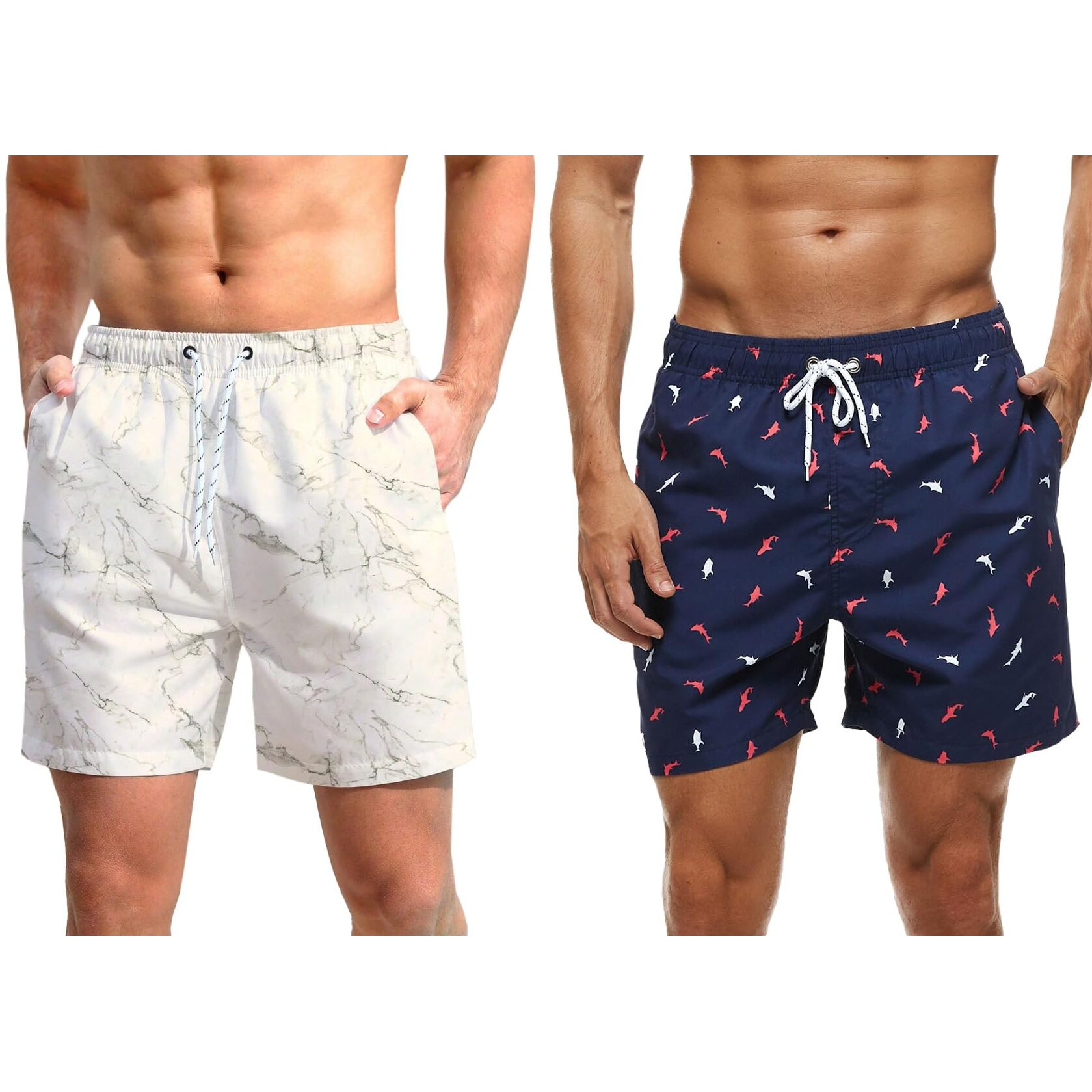 Toplot Regular Fit Printed Boxer Shorts For Men Pack Of 2 (Combo-5131-Nvy-Wht-M)