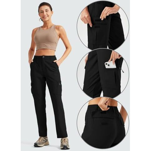 Toplot Womens Functional And Fashionable Cargo Pant (Women-Cargo-5224-Black-34)