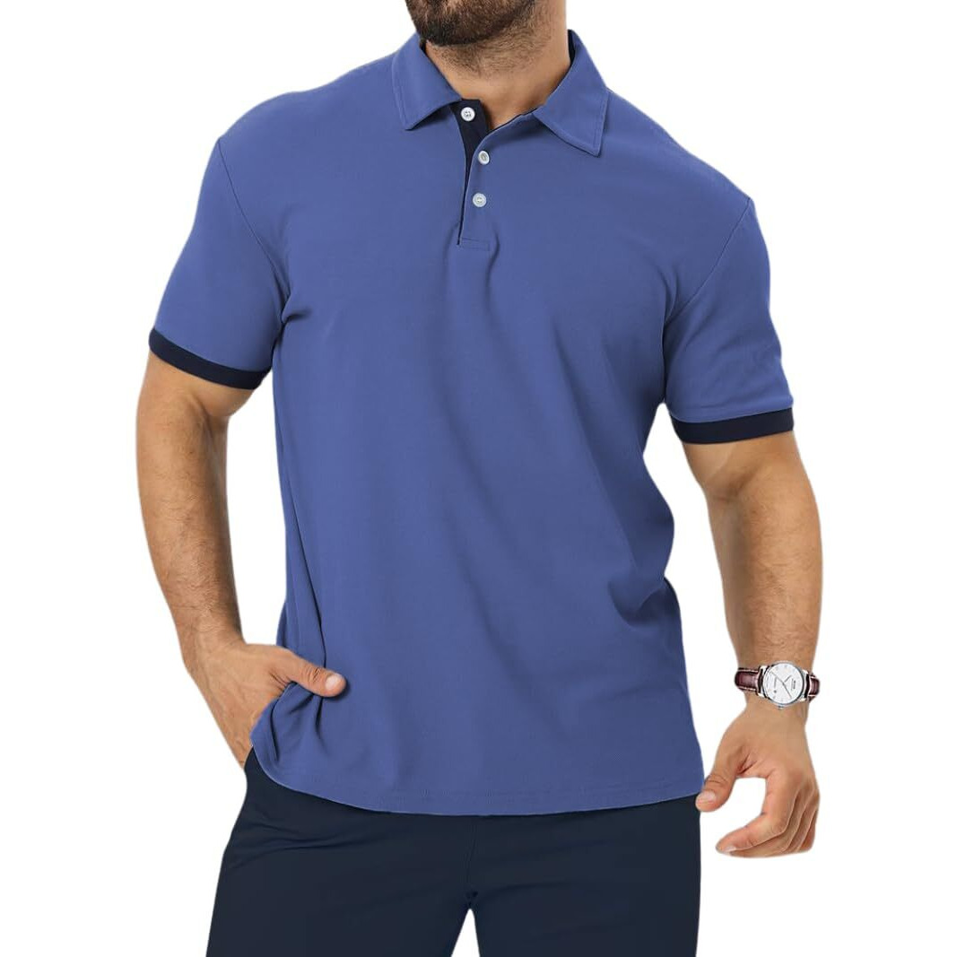 Toplot Men T-Shirt || T-Shirt For Men (Solid-Polo-5235-Blue-L)