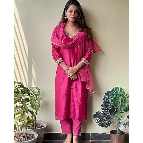 Gosriki Women's Embroidered Kurti & Kurti Pant Dupatta Set Combo Pack Of 2 (Baghicha Rani & Kari Black-Gs_5Xl_Multi_Xxxxx-Large)