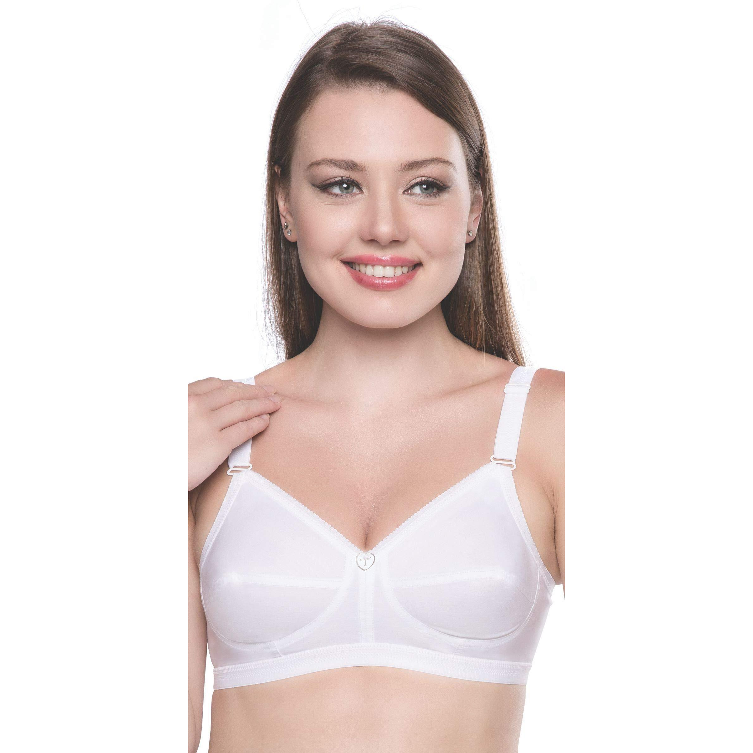 Trylo Women's Non-Wired Bra (Sarita_White_46C)