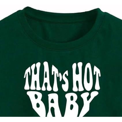 Toplot Text Printed Round Neck Crop Top For Women (Baby-Crop-Top-5200-Olive-Xs)