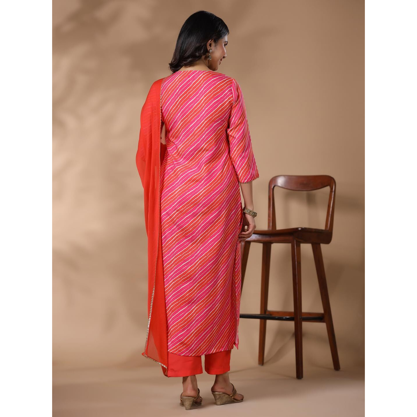 Gosriki Women's Rayon Blend Embroidered Straight Kurta With Pant & Dupatta (Nini-Multi-Nsw-Gs_L_Multi_Large) Multicolour