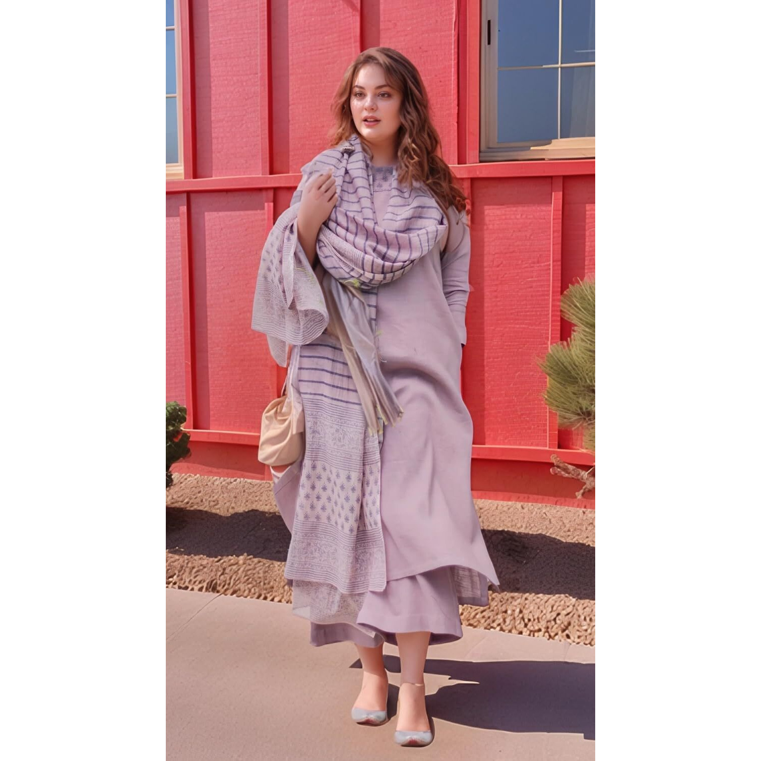 Gosriki Women's Rayon Viscose Printed Straight Kurta With Pant & Dupatta (Purika Purple-Vks01-Gs_M_Purple_Medium)