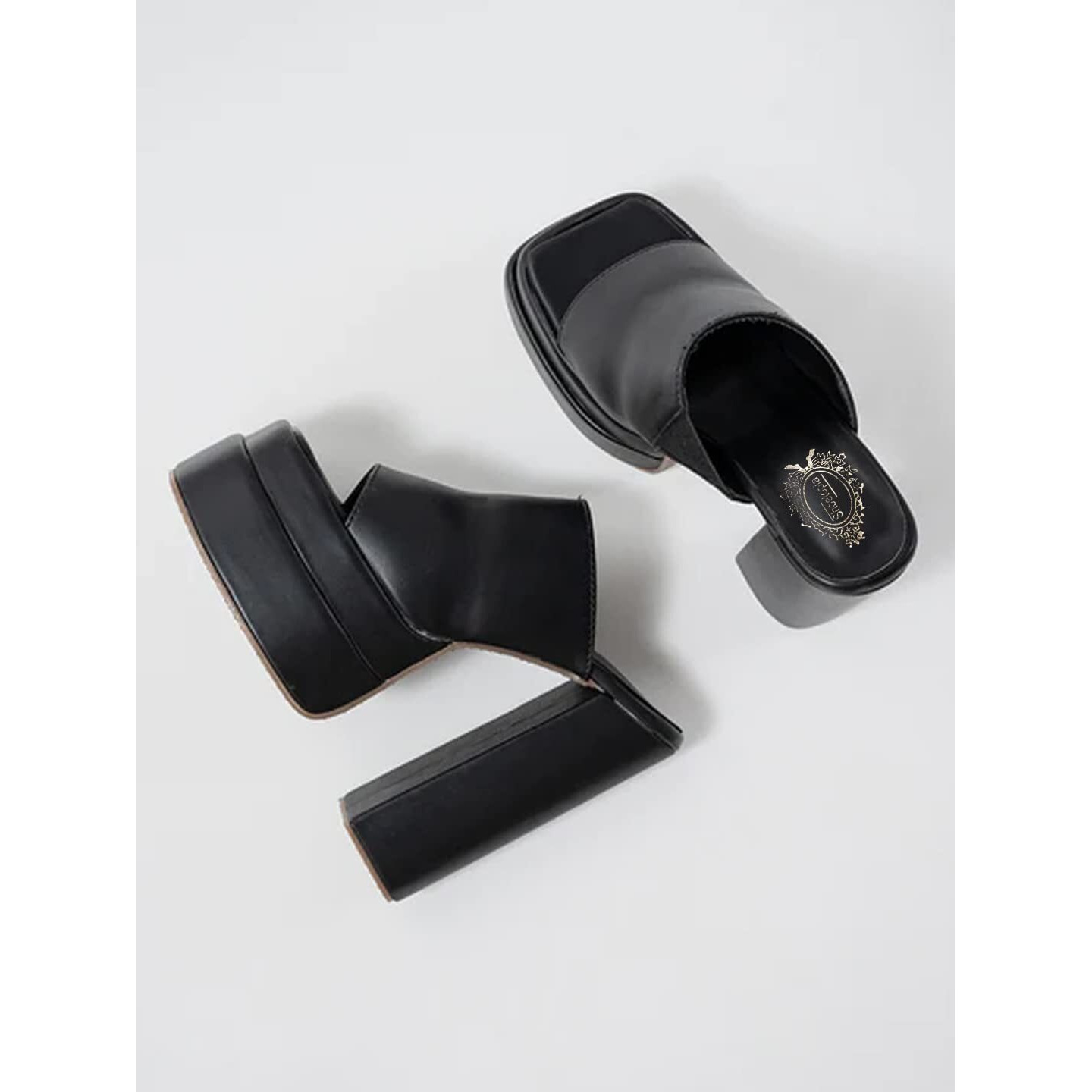 Shoetopia Stylish Solid Black Block Heels For Women & Girls