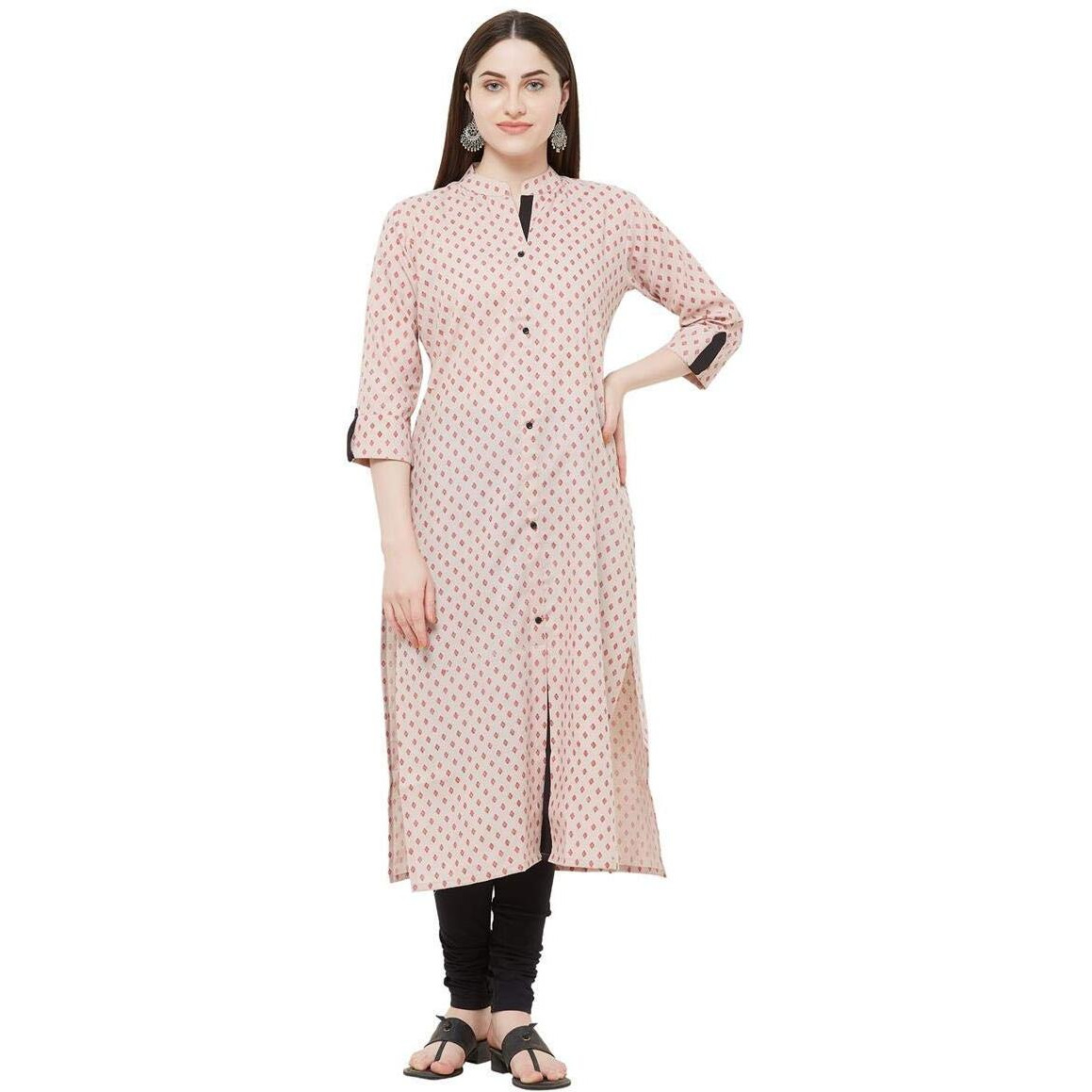 Gosriki Women's Rayon Kurta (Day-Watch_M_Multicolored_Medium)