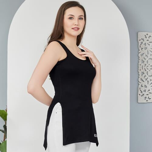 Trylo Kurti Slip-Black-2Xl