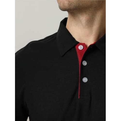 Toplot Men T-Shirt || T-Shirt For Men (Solid-Polo-5235-Black-L)