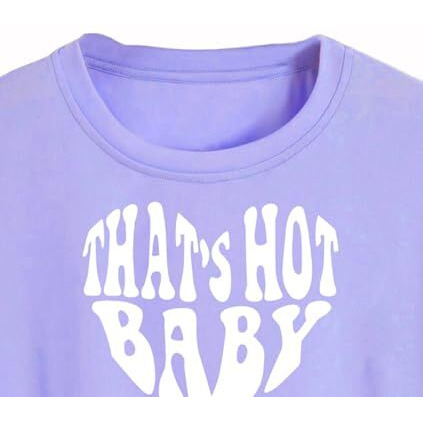 Toplot Text Printed Round Neck Crop Top For Women (Baby-Crop-Top-5200-Purple-Xl)