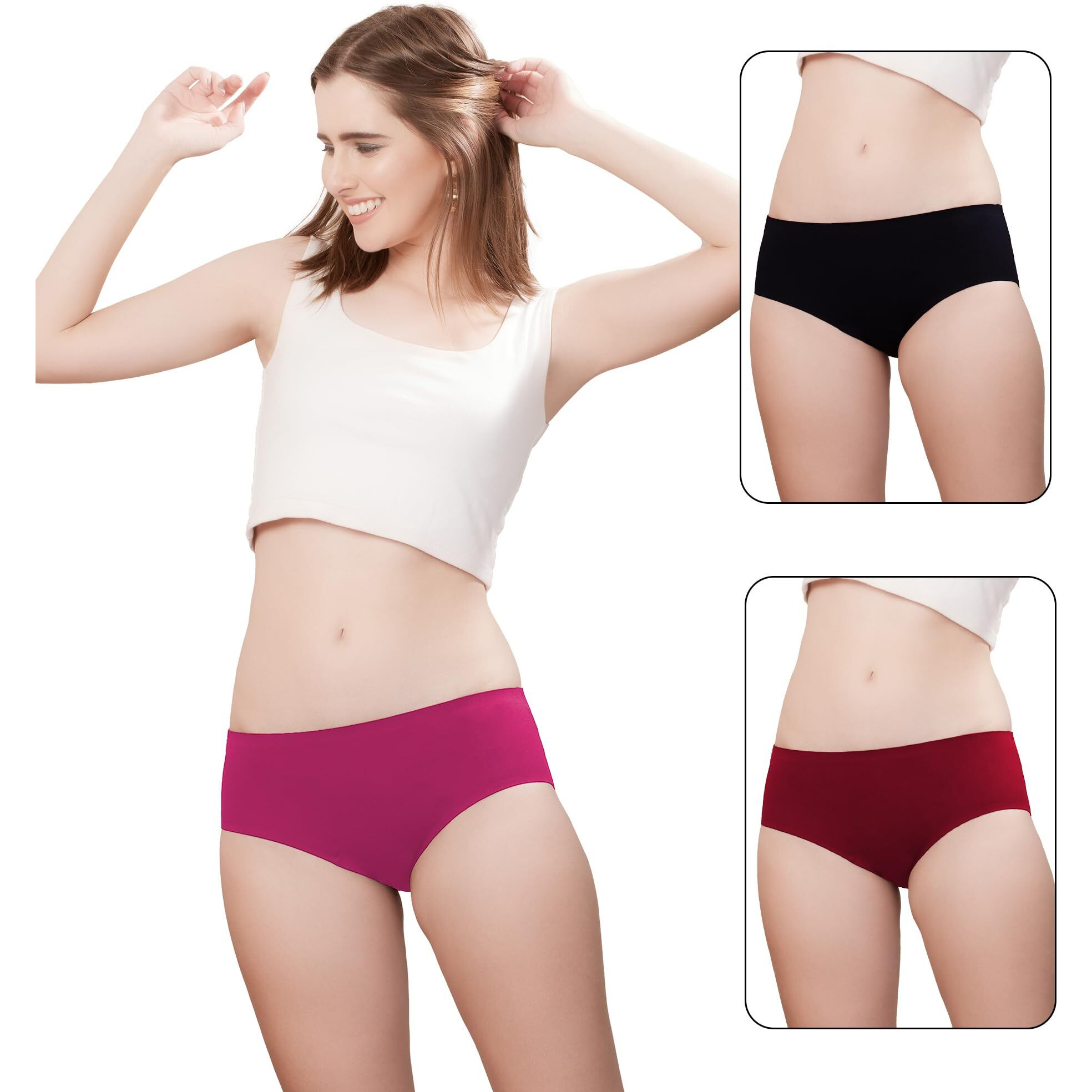Trylo Riza Bliss Mid Waist Panty-Assorted Colour-2Xl Pack-1