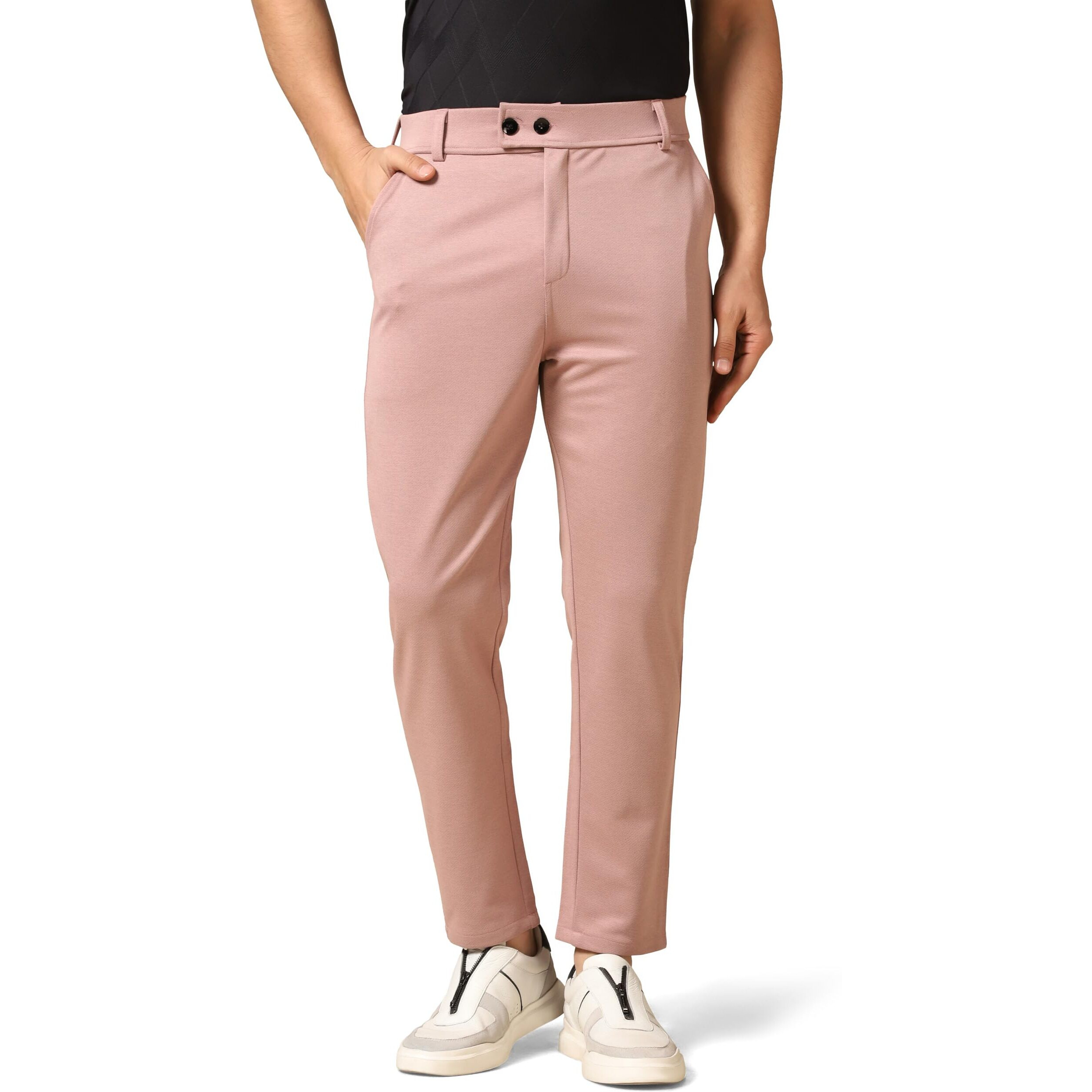 Toplot Men's Formal Trousers || Slim Fit Men's Wear Trousers || Stretchable Formal Pant Trousers || Trouser For Men (Formal-5181-Pink-40)