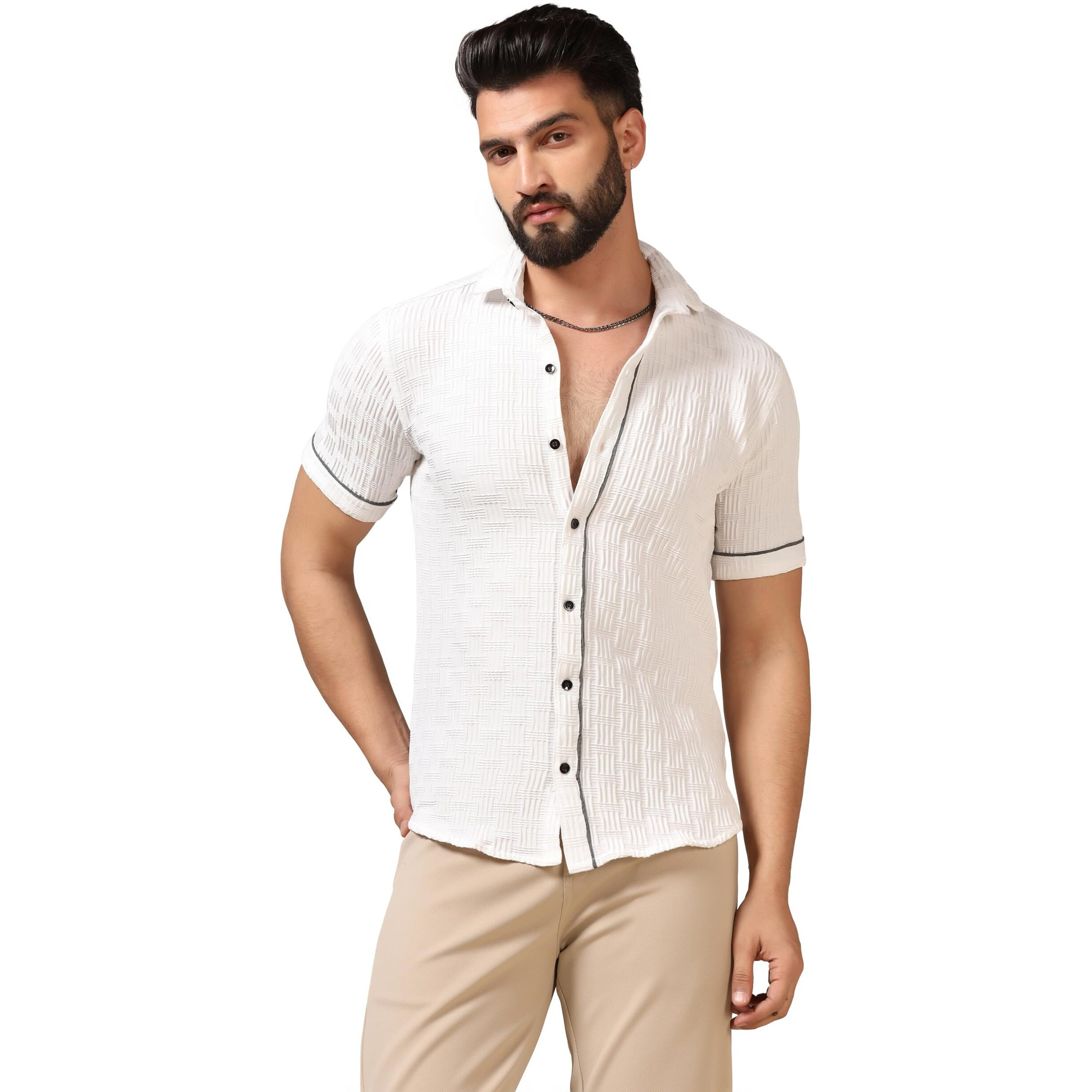 Toplot Men's Regular Fit Casual Shirt (Chatai-Shirt-5174-White-Xxl)