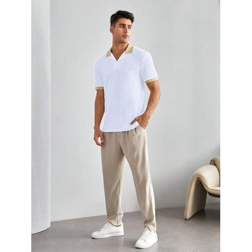 Toplot Polo T Shirt For Men || Men Casual T-Shirt || Polo For Man || Jacquard || Contrast Collar And Cuff (Jqrd-Solid-Polo-5245-White-S)