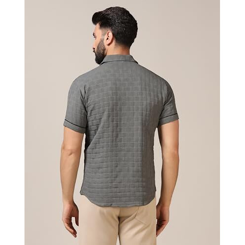 Toplot Men's Regular Fit Casual Shirt (Chatai-Shirt-5174-Grey-S)