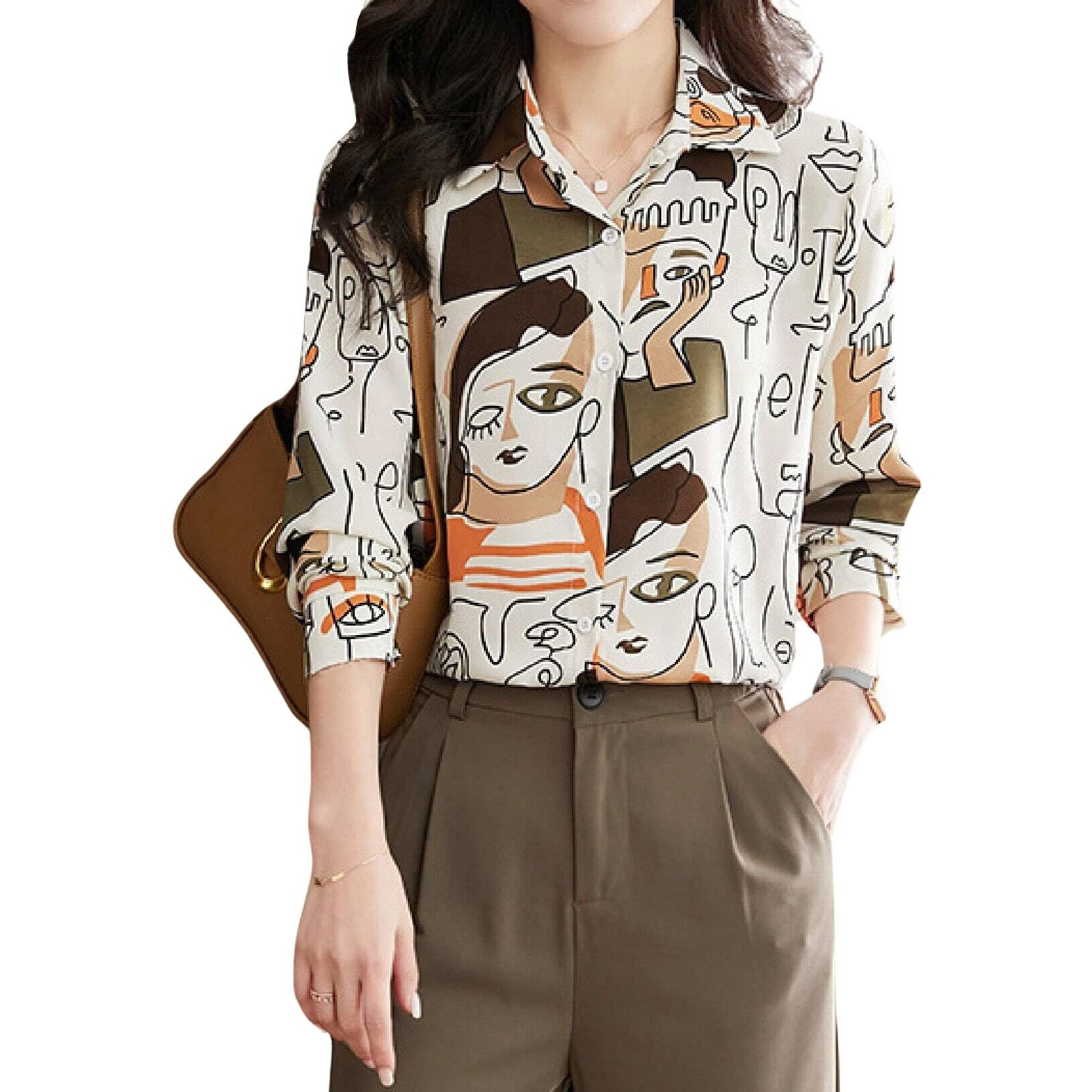 Toplot Shirt For Women || Shirt Tops For Women (Dott-Shirt-5110-Geo-M)