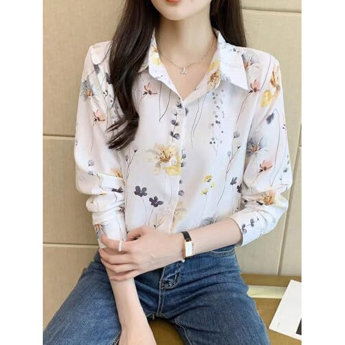 Toplot Shirt For Women || Shirt Tops For Women (F-Dott-Shirt-5110-Floral-Xl)