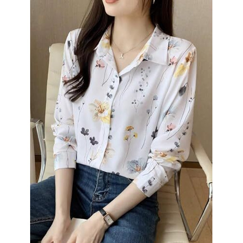 Toplot Shirt For Women || Shirt Tops For Women (F-Dott-Shirt-5110-Floral-Xl)