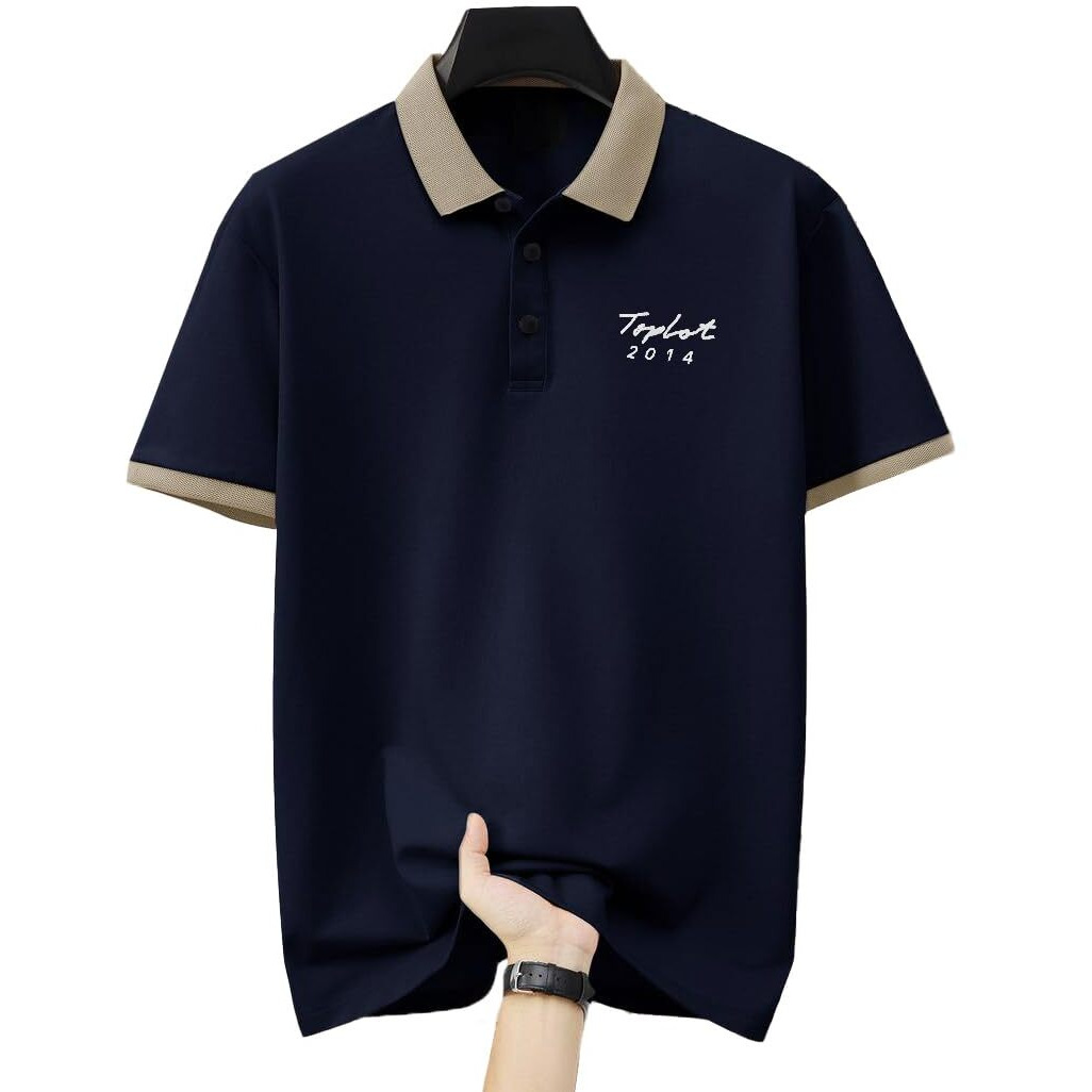 Toplot Men Regular Fit Polo || T Shirt For Men (Matte-Polo-5243-Navy-M)