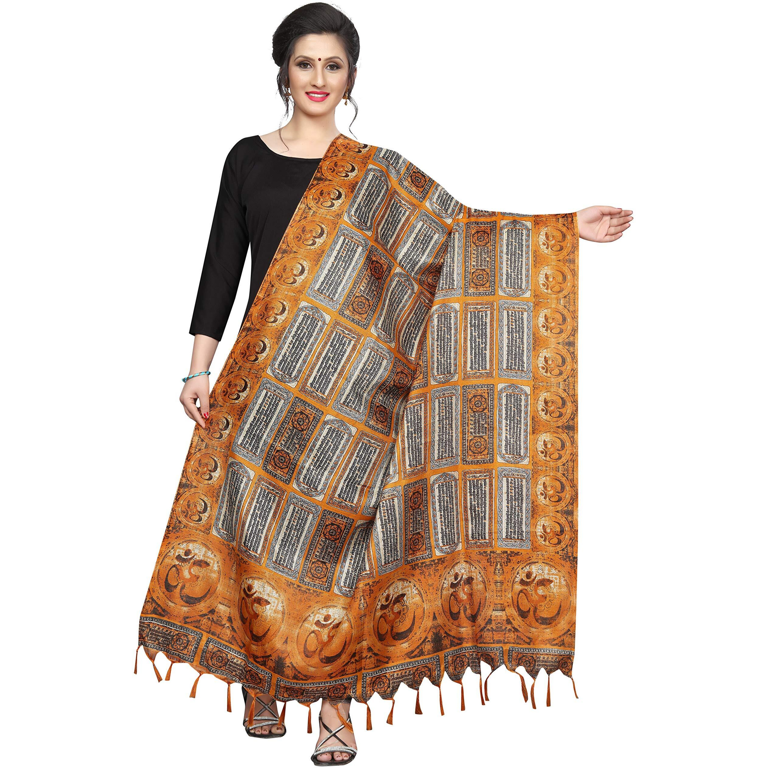 Gosriki Women's Cotton Dupatta (Anni D4 Mustard_Mustard_Free Size)