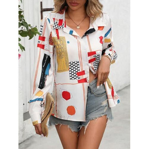 Toplot Shirt For Women || Shirt Tops For Women (Dott-Shirt-5110-Block-Xs)