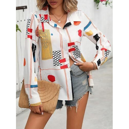 Toplot Shirt For Women || Shirt Tops For Women (Dott-Shirt-5110-Block-Xs)