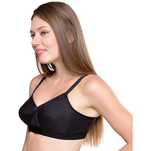 Trylo Women's Non-Wired Bra (Krutika Plain_Black_44E)