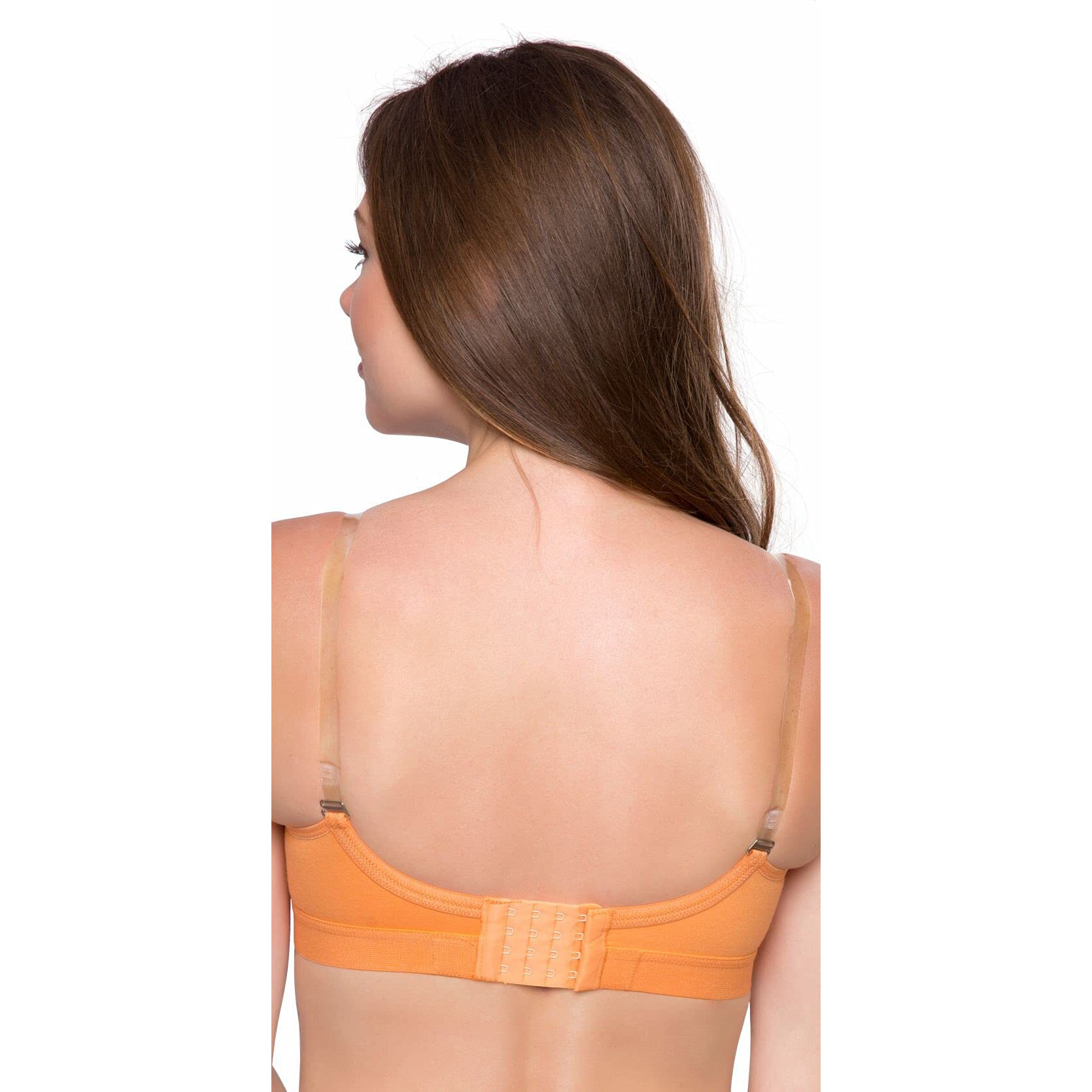 Trylo Women's Non-Wired Bra (Alpa Strapless_Orange_34E)