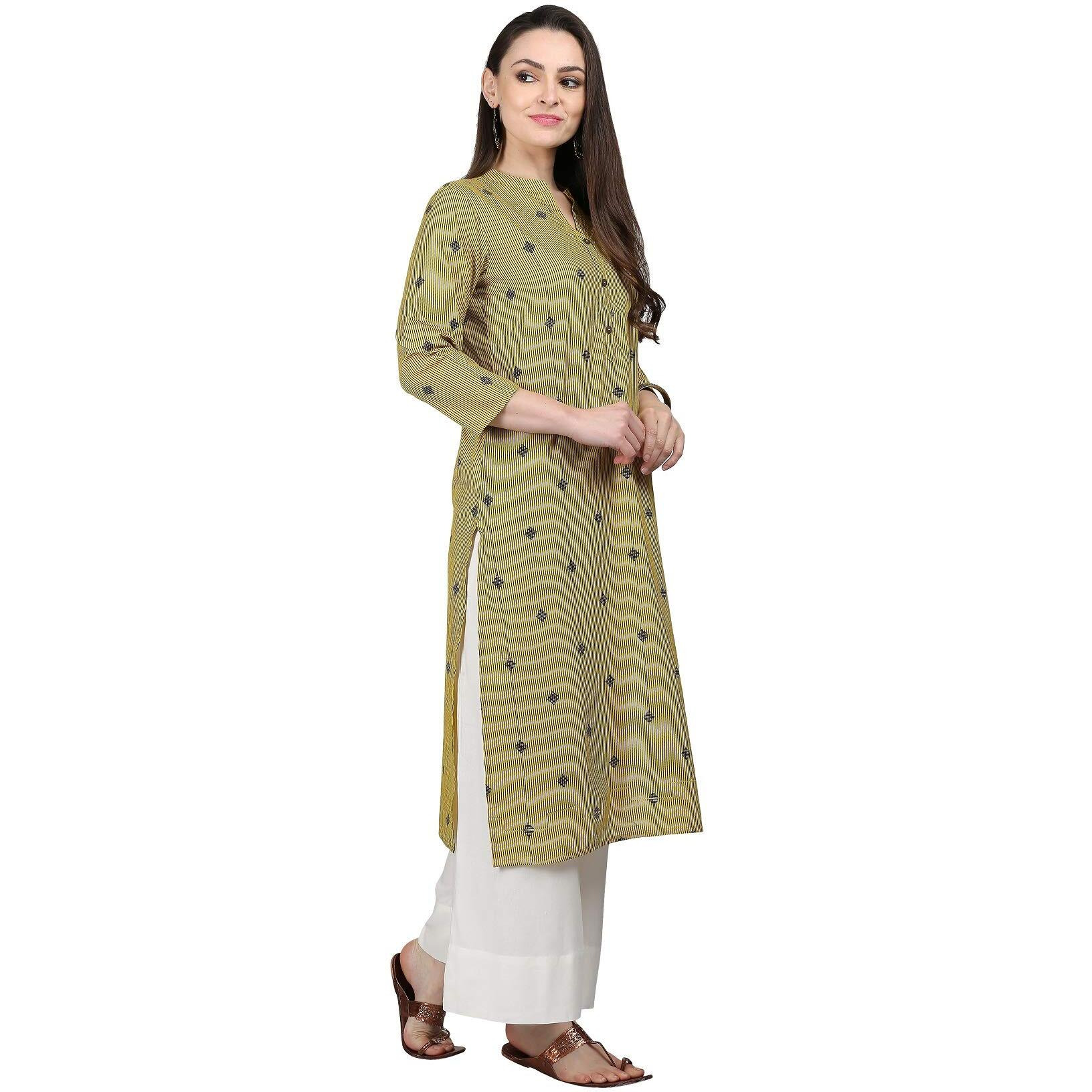 Gosriki Women's Kurta (Kur190060-Xl_Mehandi Green X-Large)