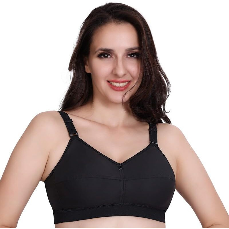 Trylo Riza Cottonfit Bra Combo Pack Black & Nude 34 E - Cup - Pack Of-2