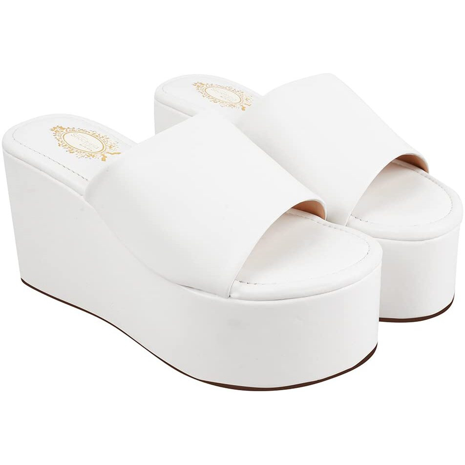 Shoetopia Girls Little White Wedge Sandal - 2 Uk (Girls-Little-White)