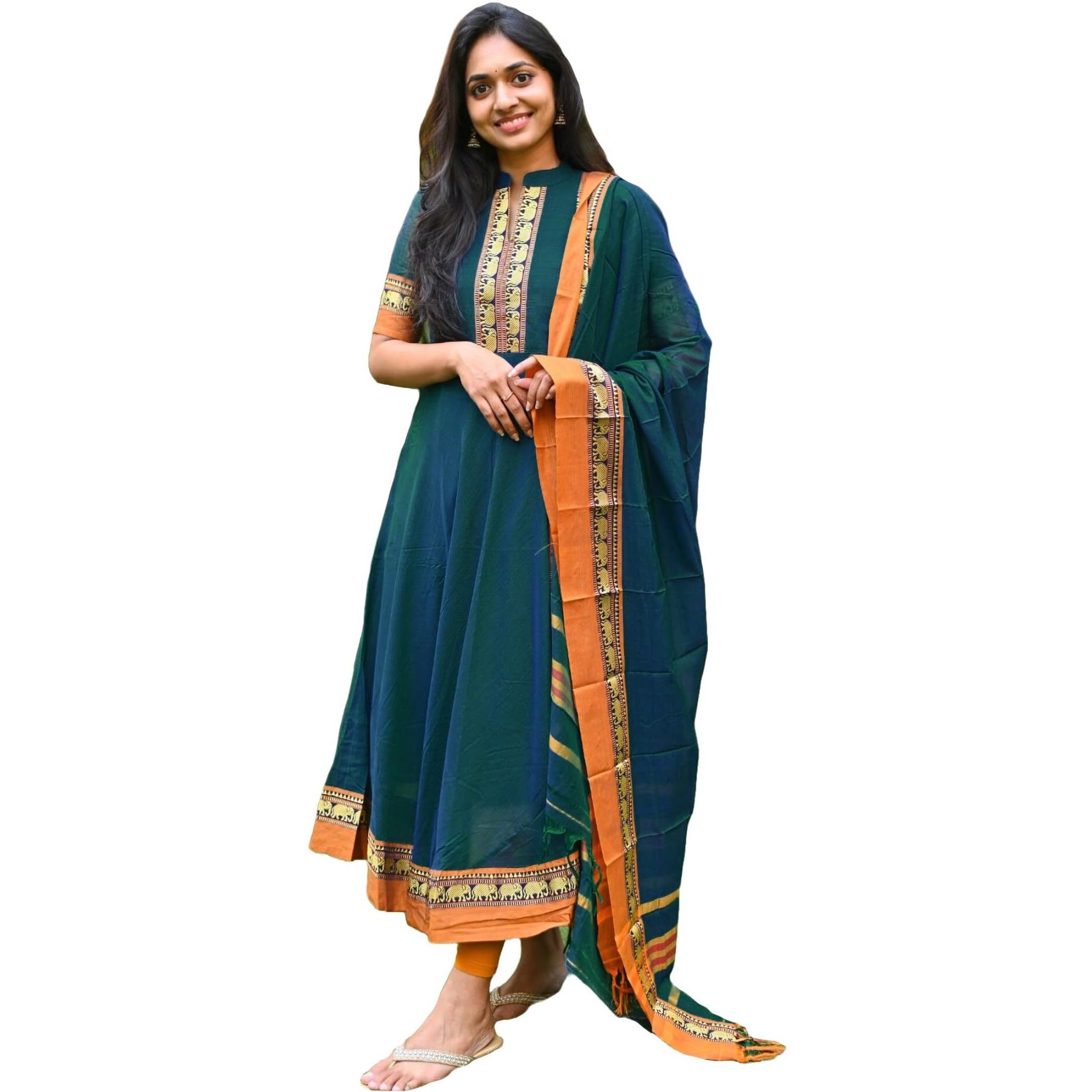 Gosriki Women's Rayon Viscose Solid Anarkali Kurta With Dupatta (Samuti Kerosin-Gs_S_Sky Blue_Small)