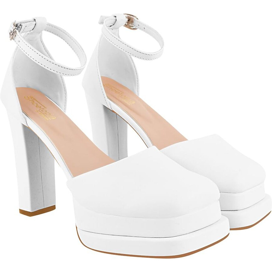 Shoetopia Womens Heeled Sandal -Eu38 /Uk5 /White